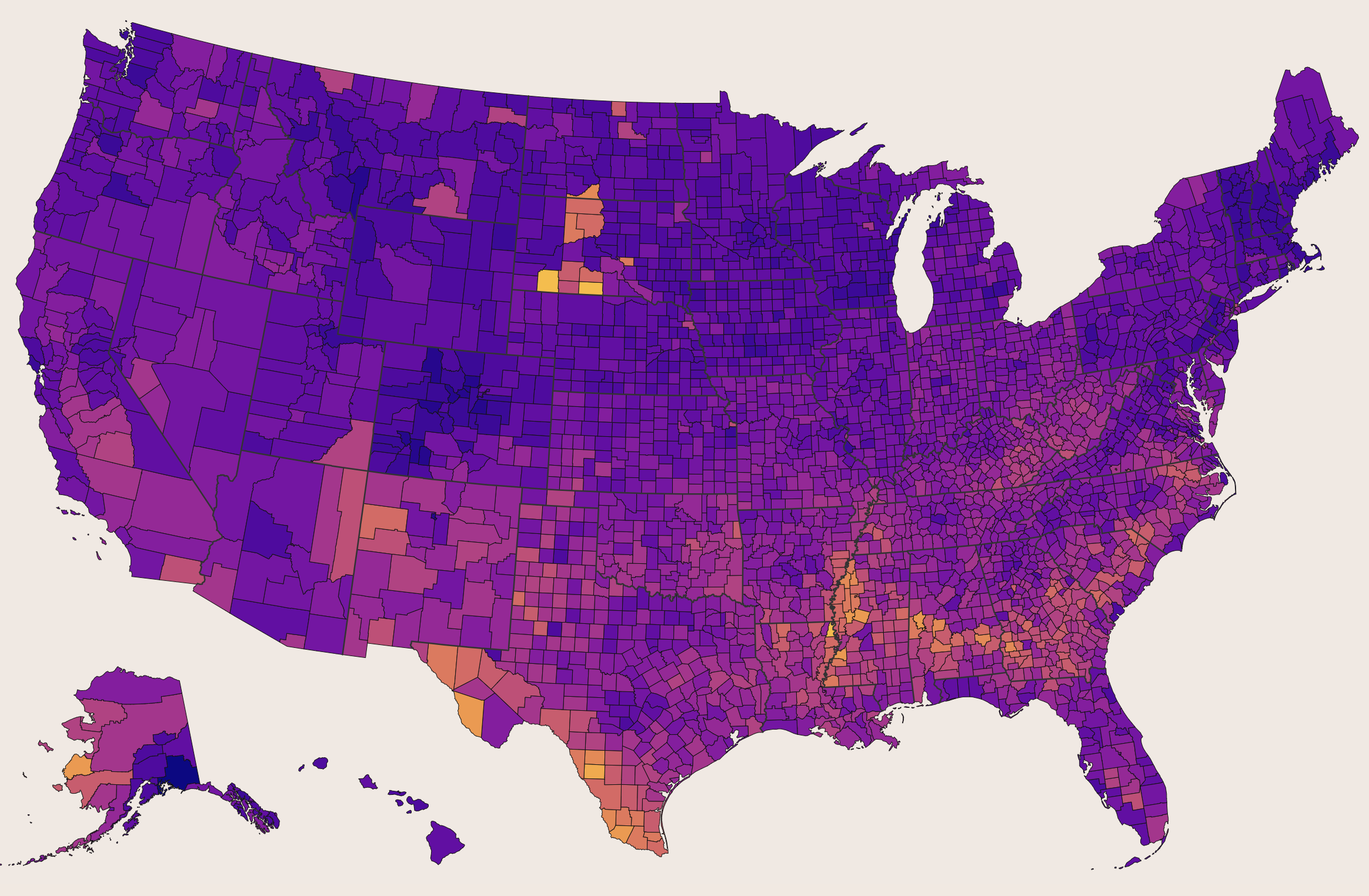 Adult Diabetes County Map